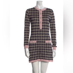 Chanel Geometric Knit Dress with logo detail on back